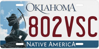 OK license plate 802VSC