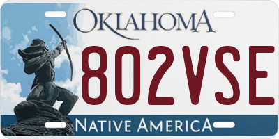 OK license plate 802VSE