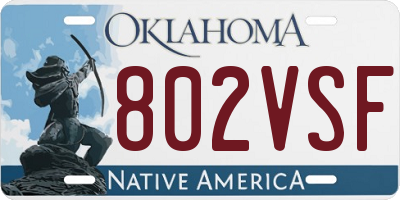 OK license plate 802VSF