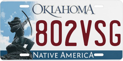 OK license plate 802VSG