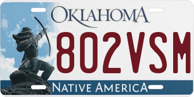 OK license plate 802VSM