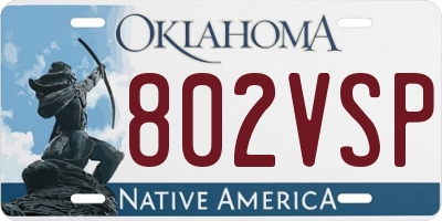 OK license plate 802VSP