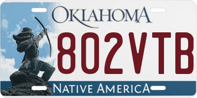 OK license plate 802VTB