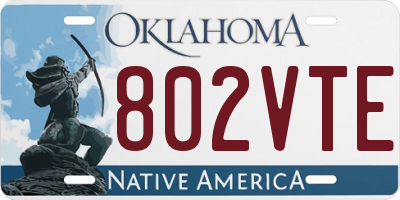 OK license plate 802VTE