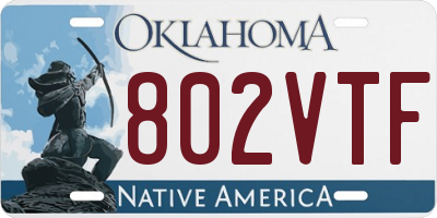 OK license plate 802VTF