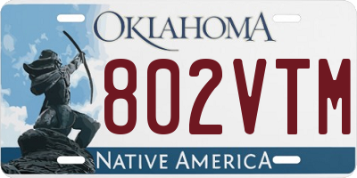 OK license plate 802VTM