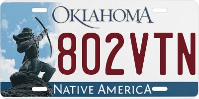 OK license plate 802VTN