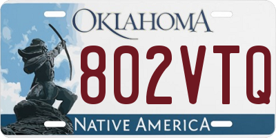 OK license plate 802VTQ