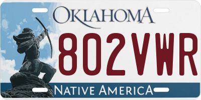OK license plate 802VWR