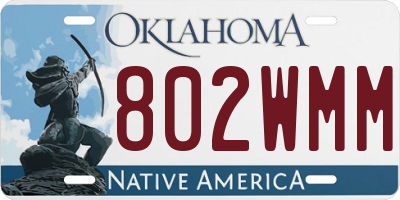 OK license plate 802WMM