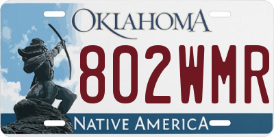 OK license plate 802WMR
