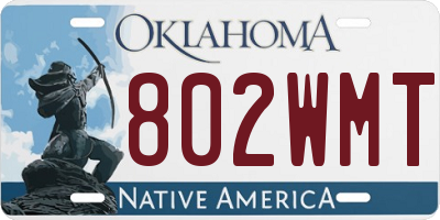 OK license plate 802WMT