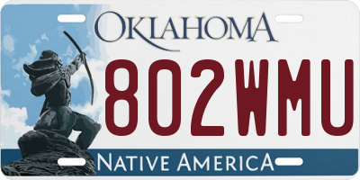 OK license plate 802WMU