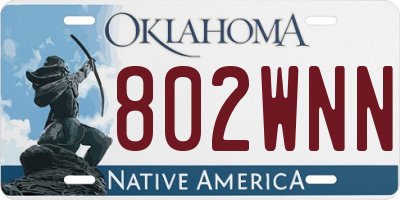 OK license plate 802WNN