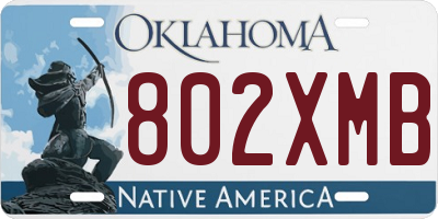 OK license plate 802XMB