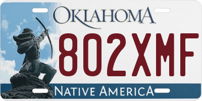 OK license plate 802XMF