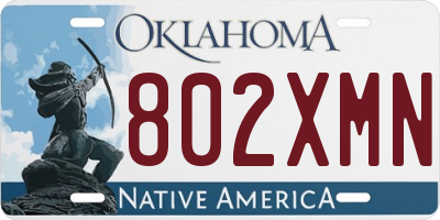 OK license plate 802XMN