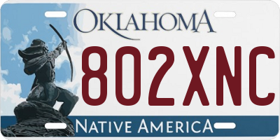 OK license plate 802XNC