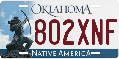 OK license plate 802XNF