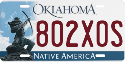 OK license plate 802XOS