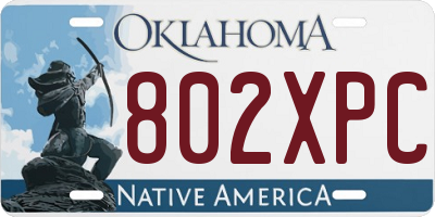 OK license plate 802XPC