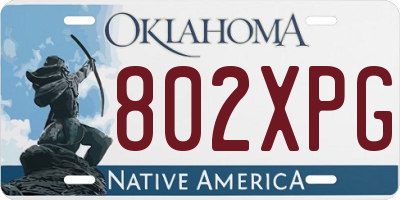 OK license plate 802XPG