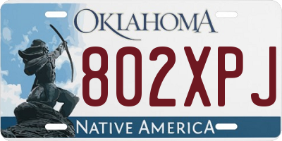 OK license plate 802XPJ