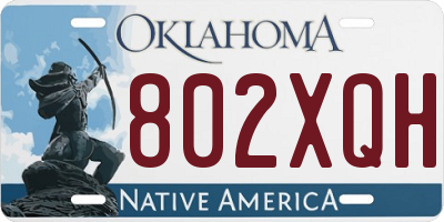 OK license plate 802XQH