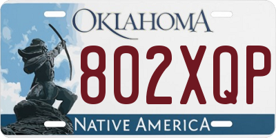 OK license plate 802XQP