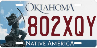 OK license plate 802XQY