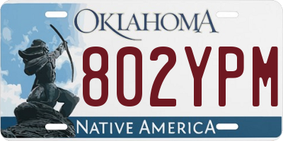 OK license plate 802YPM