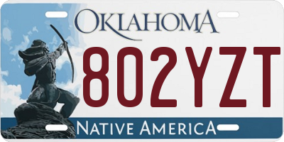 OK license plate 802YZT