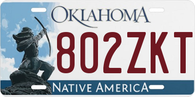 OK license plate 802ZKT