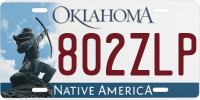 OK license plate 802ZLP