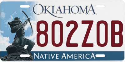 OK license plate 802ZOB