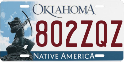 OK license plate 802ZQZ