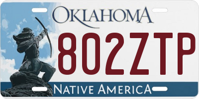 OK license plate 802ZTP