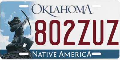 OK license plate 802ZUZ