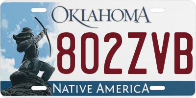 OK license plate 802ZVB