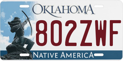 OK license plate 802ZWF