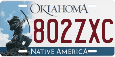 OK license plate 802ZXC