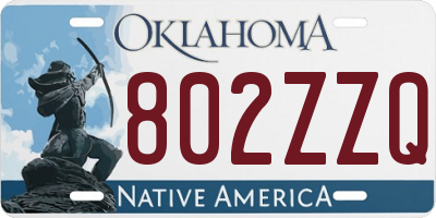 OK license plate 802ZZQ