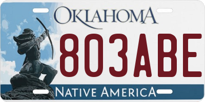 OK license plate 803ABE