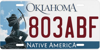 OK license plate 803ABF