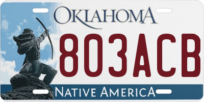 OK license plate 803ACB