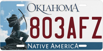 OK license plate 803AFZ