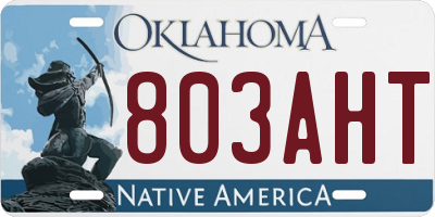 OK license plate 803AHT