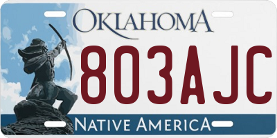 OK license plate 803AJC