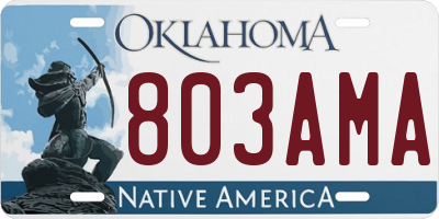 OK license plate 803AMA
