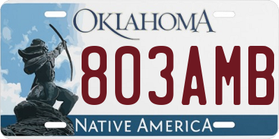 OK license plate 803AMB